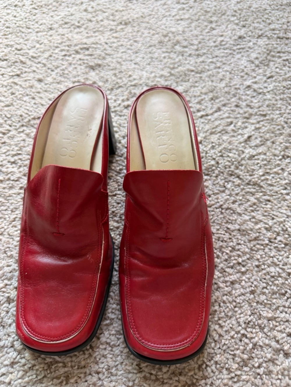 Frank Sarto Red Leather women mules - Picture 6 of 6